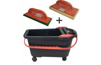 Vedro pre obkladačov s kolieskami PROFI plus (+ 2 hladítka)