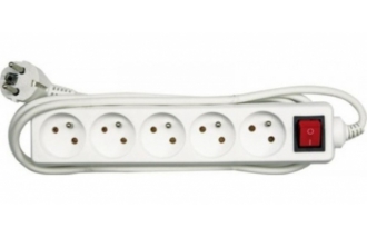 Predlžovací prívod 1,5m 5 zásuviek s vypínačom 1,0mm Baupro