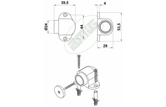 Doraz dver.m.700 s magnetom chróm