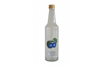 Fľaša sklenená so zátkou 0,5L Classic s potlačou Slivka