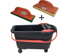 Vedro pre obkladačov s kolieskami PROFI plus (+ 2 hladítka)