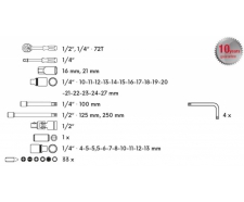 Gola sada 72ks 1/4"+1/2"