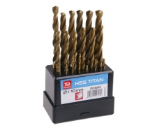 Sada HSS TITAN vrtákov do kovu 19ks