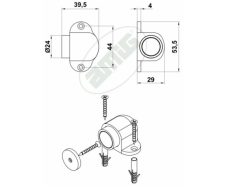 Doraz dverový s magnetom, model 700