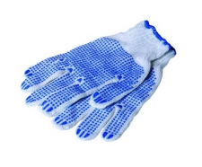 Rukavice polyester s PVC terčíkmi